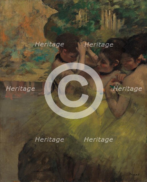 Yellow Dancers (In the Wings), 1874/76. Creator: Edgar Degas.
