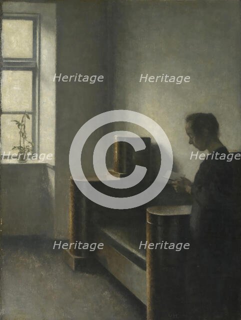 Interior with the Artist's Wife, 1910. Creator: Vilhelm Hammershoi.