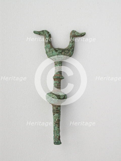 Double Birds on Knobbed Pole, Geometric Period (800-600 BCE). Creator: Unknown.