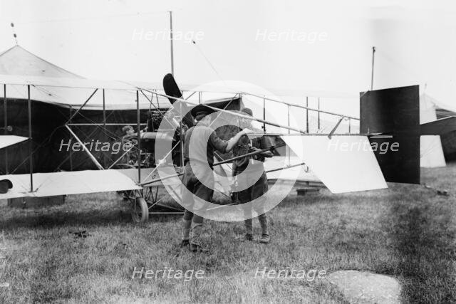 Army aeroplane - war games Lt. Geiger, 8/10/12, 1912. Creator: Bain News Service.
