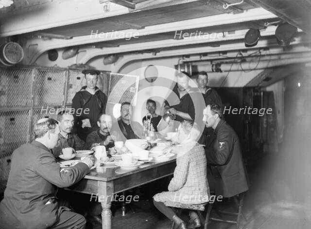 U.S.S. Massachusetts, petty officers' mess, between 1896 and 1901. Creator: Unknown.