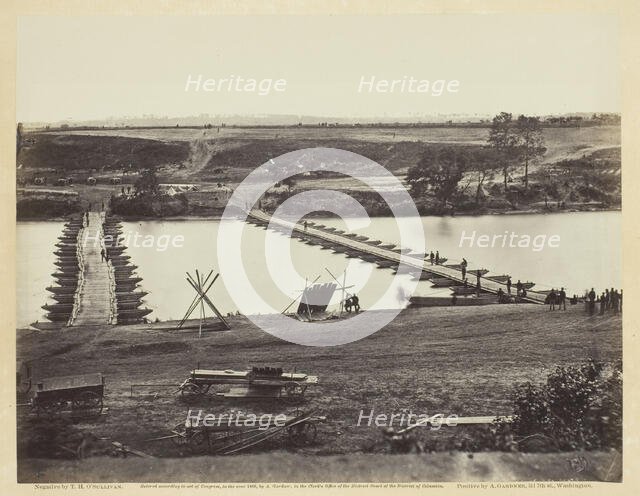 Pontoon Bridge Across the Rappahannock, May 1863. Creator: Alexander Gardner.