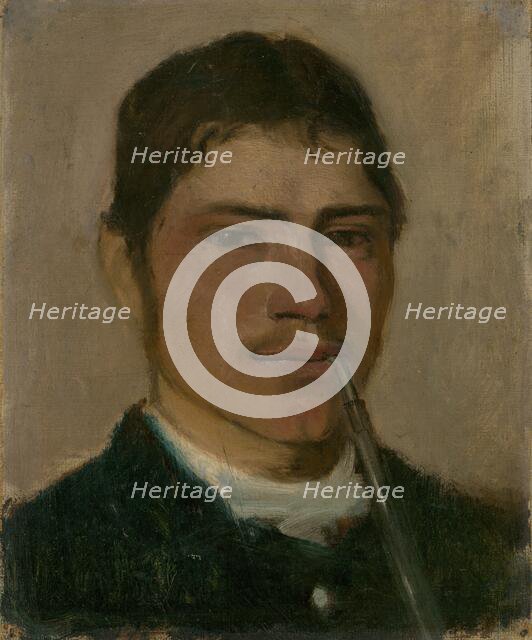 Head Study of a Groom with a Pipe, 1877-1880. Creator: Ladislav Mednyanszky.