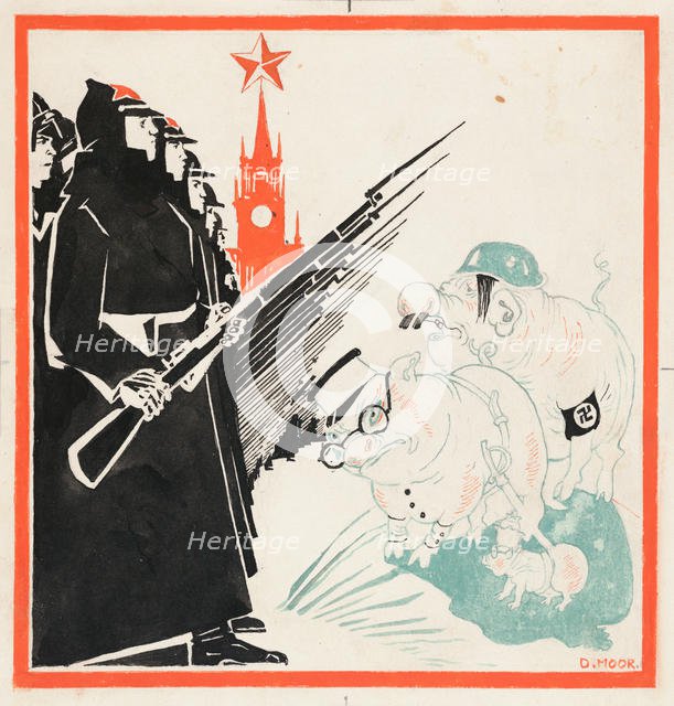 Nazi hogs stopped at the gates of the Kremlin by the Red Army , 1941-1943. Creator: Moor, Dmitri Stachievich (1883-1946).