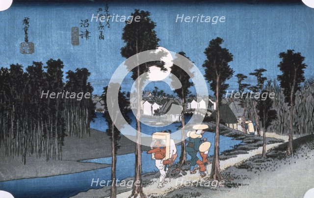 'Moon at Numazu', from 53 stations of Tokaido, 1832.  Artist: Ando Hiroshige