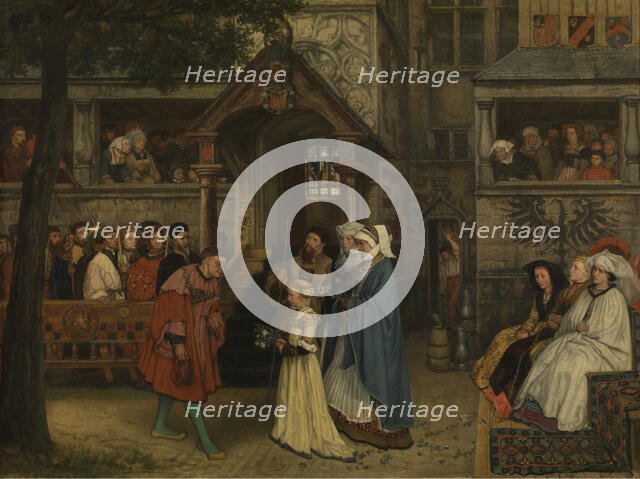 The Guild of the Archers Welcomes Margaret of Austria, c1490, 1860. Creator: Jan August Hendrik Leys.