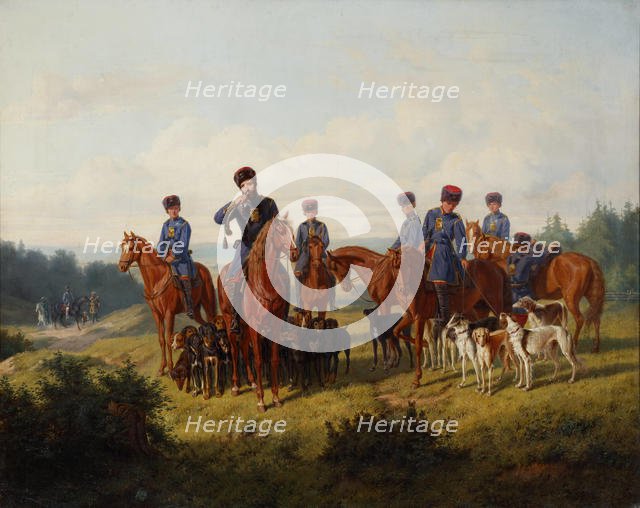 The Coursing, 1856. Creator: Pietsch, Ludwig (1824-1911).