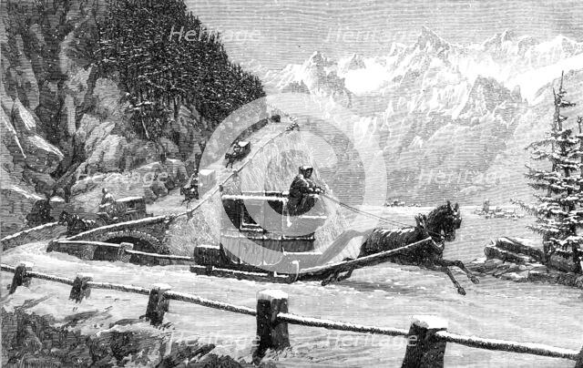 Descending Mont Cenis in Winter, 1864. Creator: Unknown.