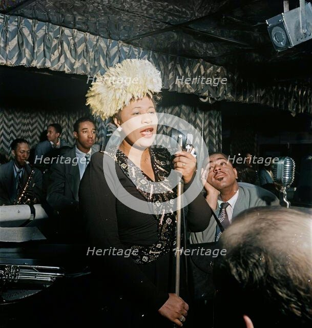 Portrait of Ella Fitzgerald, Dizzy Gillespie, Ray Brown, Milt Jackson..., Downbeat, N.Y., 1947. Creator: William Paul Gottlieb.