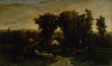 Untitled (woman with cattle and sheep at dusk), n.d. Creator: Edward Mitchell Bannister.