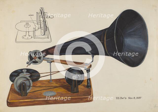 Gramophone, c. 1937. Creator: Charles Bowman.