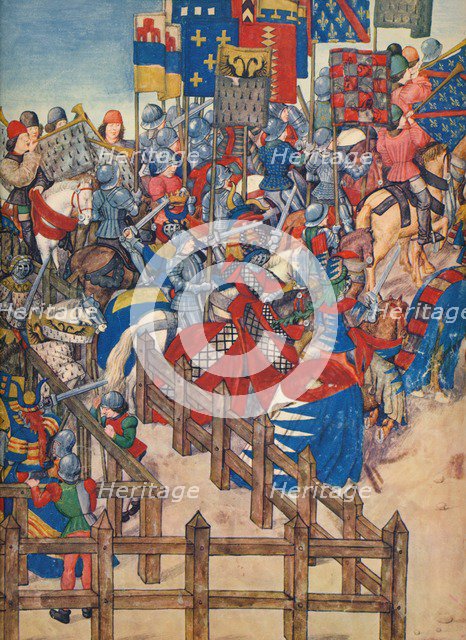 'End of the Tournament at Bruges, March 11, 1392', c15th century, (1937).  Artist: Emile- Aurele Van Moe.