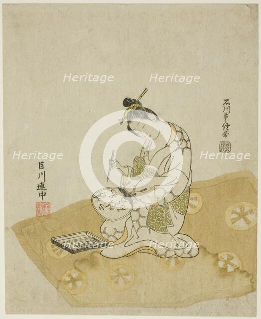 Writing on a Fan, 1765. Creator: Ishikawa Toyonobu.