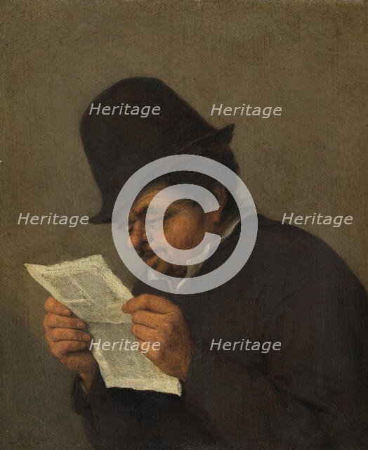 Bust of an Old Peasant Reading a Paper, after 1647. Creator: Unknown.