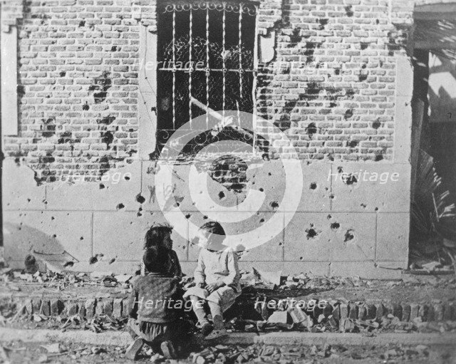 Homeless children, Barcelona, Catalonia, Spain, Spanish Civil War, c1936-c1939. Artist: Unknown