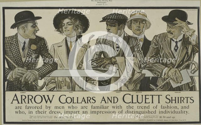 Arrow collars and Cluett shirts, c1895 - 1917. Creator: Unknown.