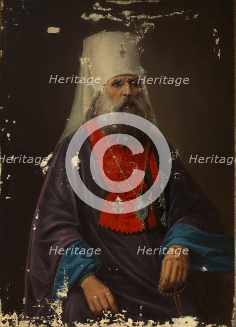 Portrait of Archbishop Iriney (Klementyevsky) of Pskov (1753-1818), Early 1800s. Artist: Anonymous  