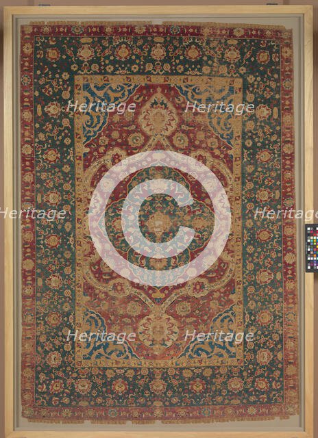 Silk Kashan Carpet, Iran, 16th century. Creator: Unknown.