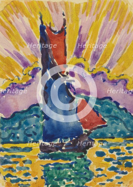 Sunset (L'Éventail), c. 1905. Artist: Signac, Paul (1863-1935)