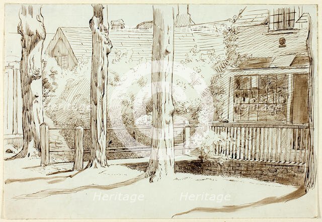 House and Old Trees, n.d. Creator: Henry Stacy Marks.