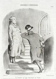 Un locataire qui paye exactement son terme, 1847. Creator: Honore Daumier.