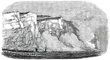 The Great Explosion at Seaford - the Explosion - Cliff Falling, 1850. Creator: Unknown.
