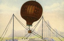 Launch of the Montgolfier Brothers' balloon, June 1783, (1932). Creator: Unknown.