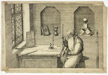 Portrait of Wenzel Jamnitzer in his Study, 1572/75. Creator: Jost Ammon.