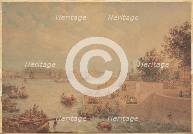 The Petrovsky Island Quay at Saint Petersburg, Mid of the 19th cen. Creator: Sadovnikov, Vasily Semyonovich (1800-1879).