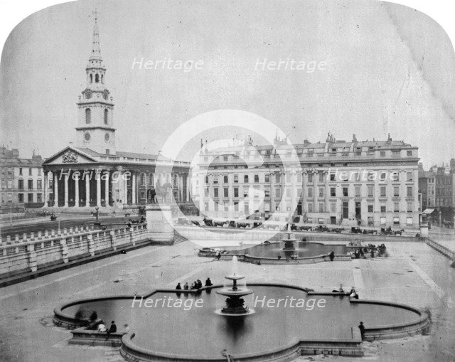 A view eastwards across Trafalgar Square, London, c1850. Artist: Roger Fenton
