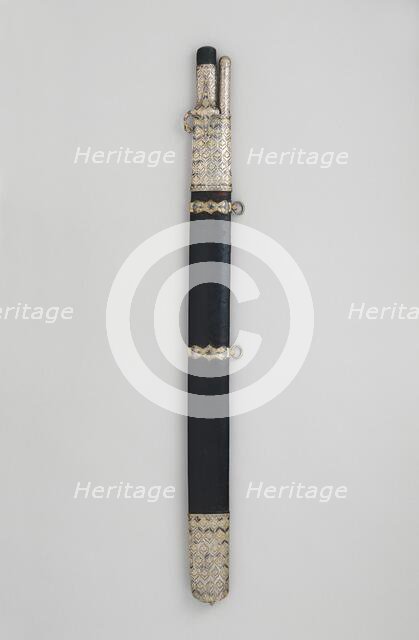 Saber and Dart with Scabbard, Mounts and scabbard, Turkish; blade, European, 17th century. Creator: Unknown.