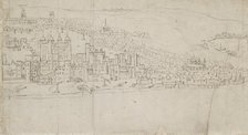 Panorama of London as seen from Southwark: The Tower, 1554. Artist: Anthonis van den Wyngaerde.