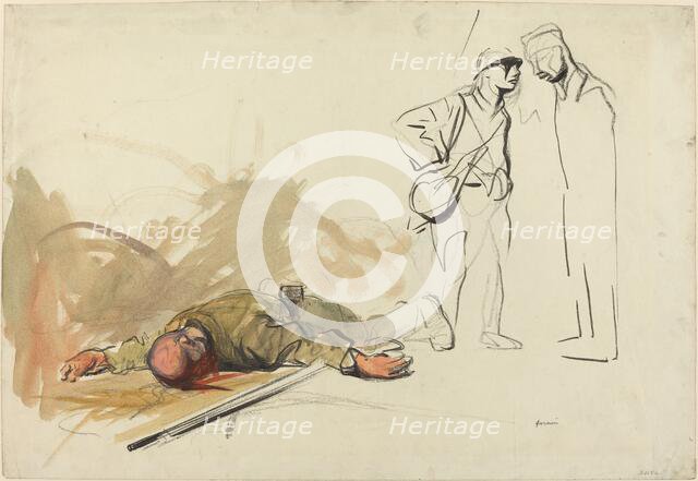 Dead German Soldier, c. 1914/1919. Creator: Jean Louis Forain.