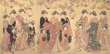 The Yoshiwara Parade in Autumn, ca. 1793. Creator: Hosoda Eishi.