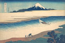 Tama River in Musashi Province (Bushu Tamagawa), from the series Thirty-six Views o..., ca. 1830-32. Creator: Hokusai.