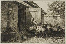 Shepherdess, 1864–66. Creator: Charles Emile Jacque.
