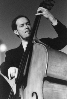 Phil Flanigan, playing double bass, c2006. Creator: Brian Foskett.