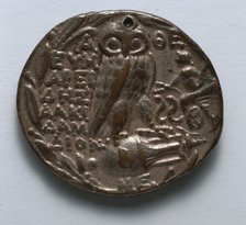 Tetradrachm: Owl Standing (reverse), 150-100 BC. Creator: Unknown.