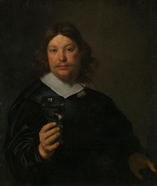 Man holding a Glass of Wine, Mid 17th century. Creator: Bartholomeus van der Helst.