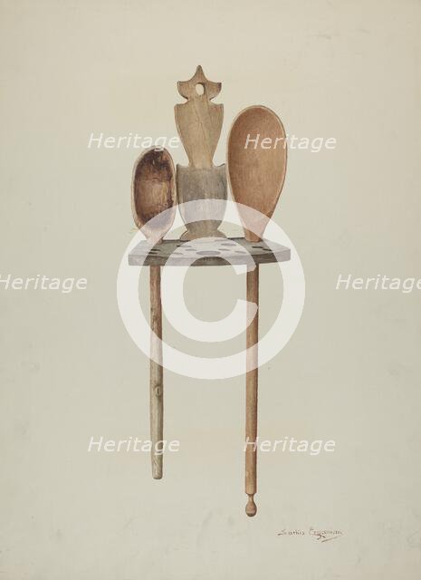 Wooden Spoon Rack, c. 1941. Creator: Sarkis Erganian.