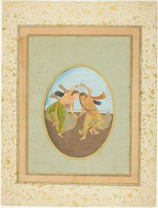 Two Girls Performing Kathak, 18th century. Creator: Unknown.