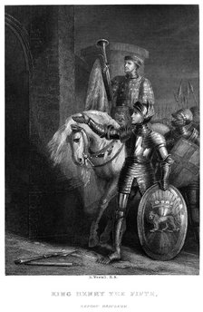 King Henry V (1387-14220), before Harfleur, 19th century.Artist: Richard Westall