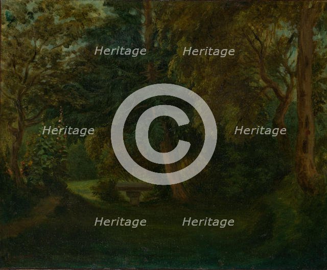 George Sand's Garden at Nohant, ca. 1842-43. Creator: Eugene Delacroix.