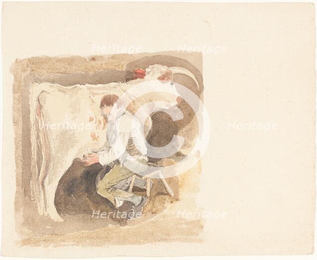 Boy Milking Cow. Creator: John Sell Cotman.