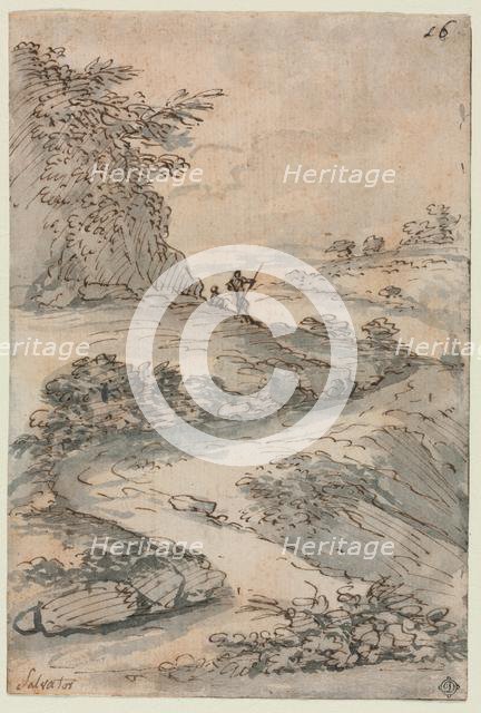 Figures on a Winding Road, mid-1600s. Creator: Salvator Rosa (Italian, 1615-1673).