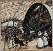 Interior of the Gallery of Machines at the 1889 Universal Exhibition, 1889. Creator: Louis Beroud.