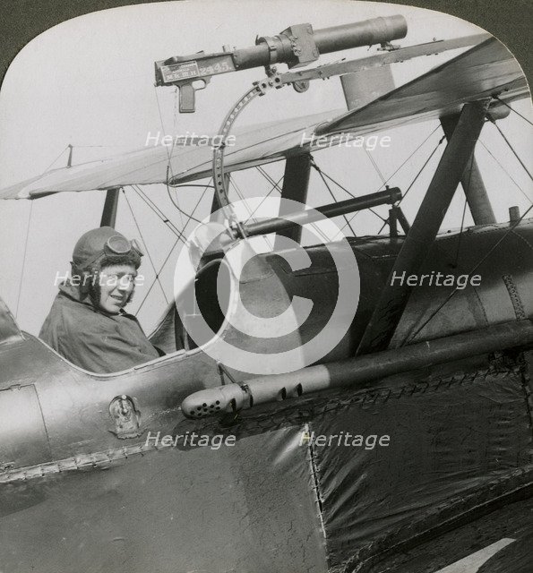 Sopwith Scout with photographic gun mounted on the upper wing, World War I, 1914-1918.Artist: Realistic Travels Publishers