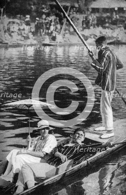 Punting on the Thames, c1922. Artist: Unknown