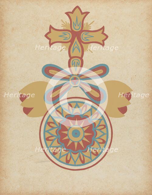 Santa Barbara Mission Doorway Design from the portfolio "Decorative Art...", 1935/1942. Creator: Unknown.