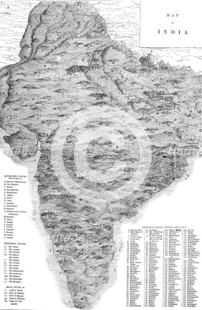 Map of India, 1857. Creator: Unknown.